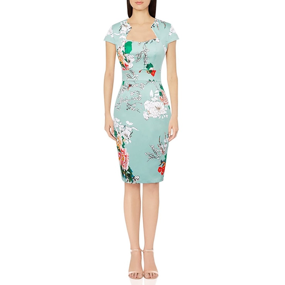 Grace Karin Women's Floral Dress Vintage Pencil Wiggle Dress Plus Size 3XL